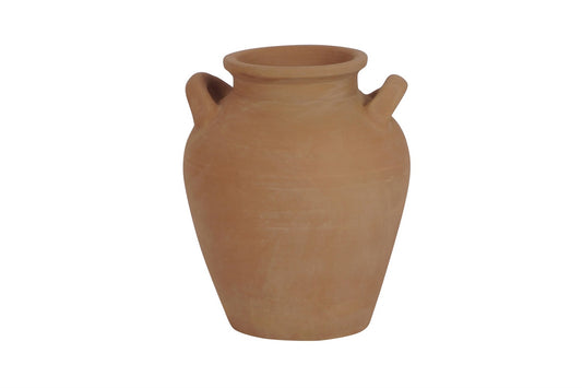 TERRACOTTA VASE W/ HANDLES 11”H