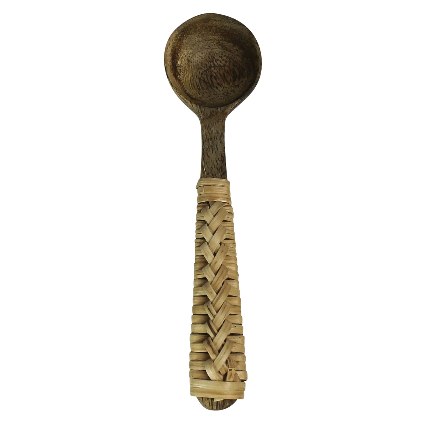 KOTA WOOD SPOON WITH RATTAN HANDLE