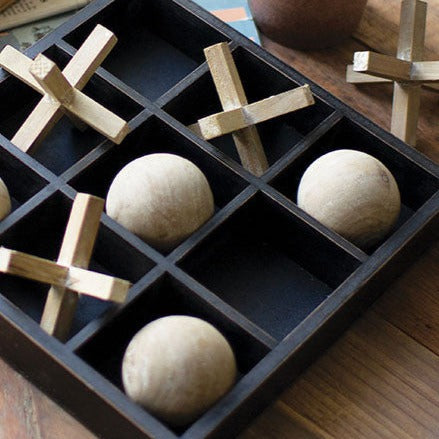 WOODEN TIC-TAC-TOE SET