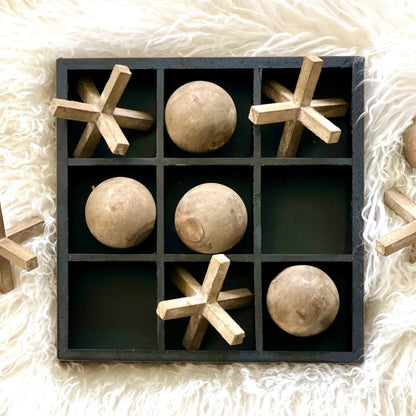 WOODEN TIC-TAC-TOE SET