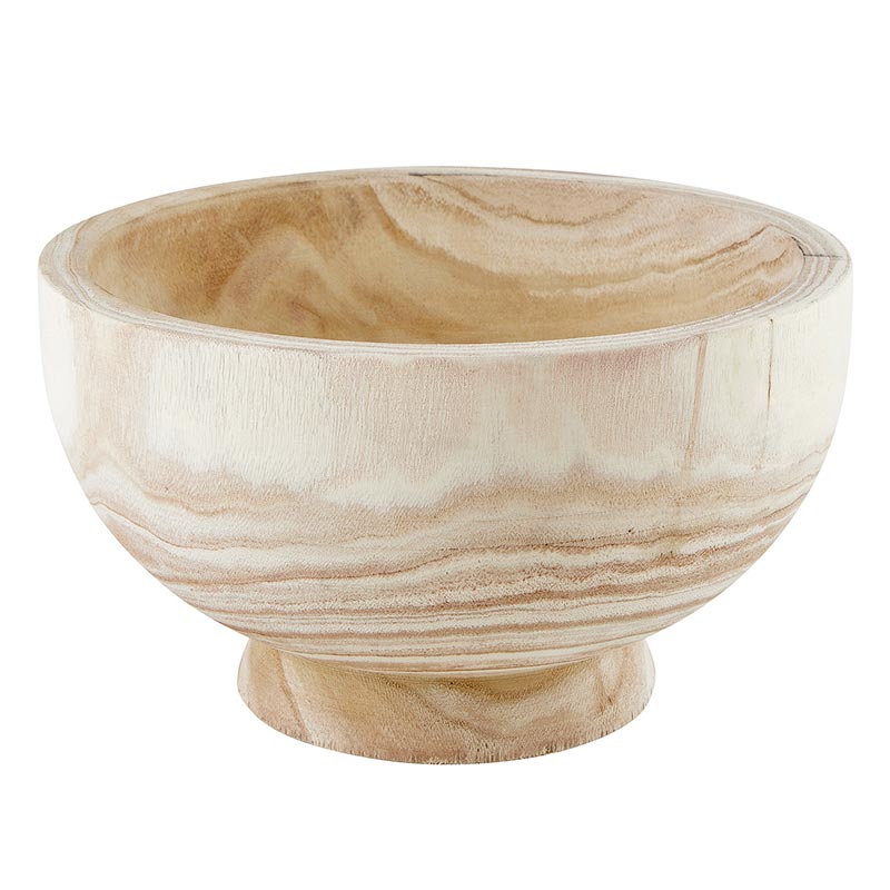 PAULOWNIA BOWL WITH BASE - NATURAL