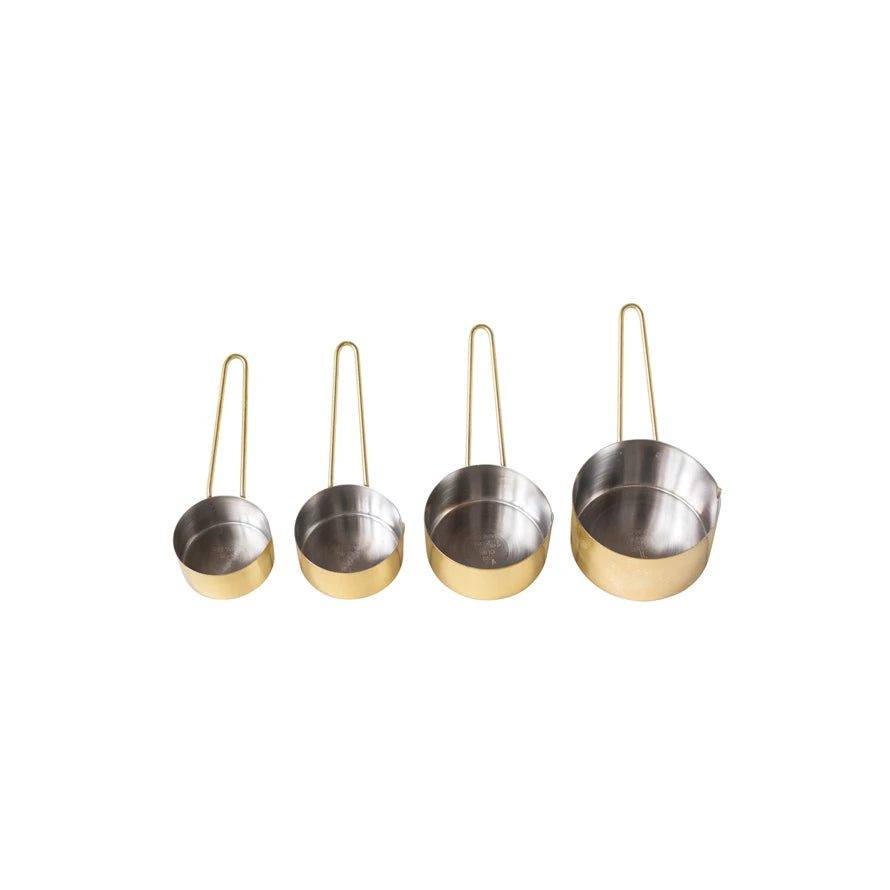 STAINLESS STEEL MEASURING CUPS, GOLD SET OF 4