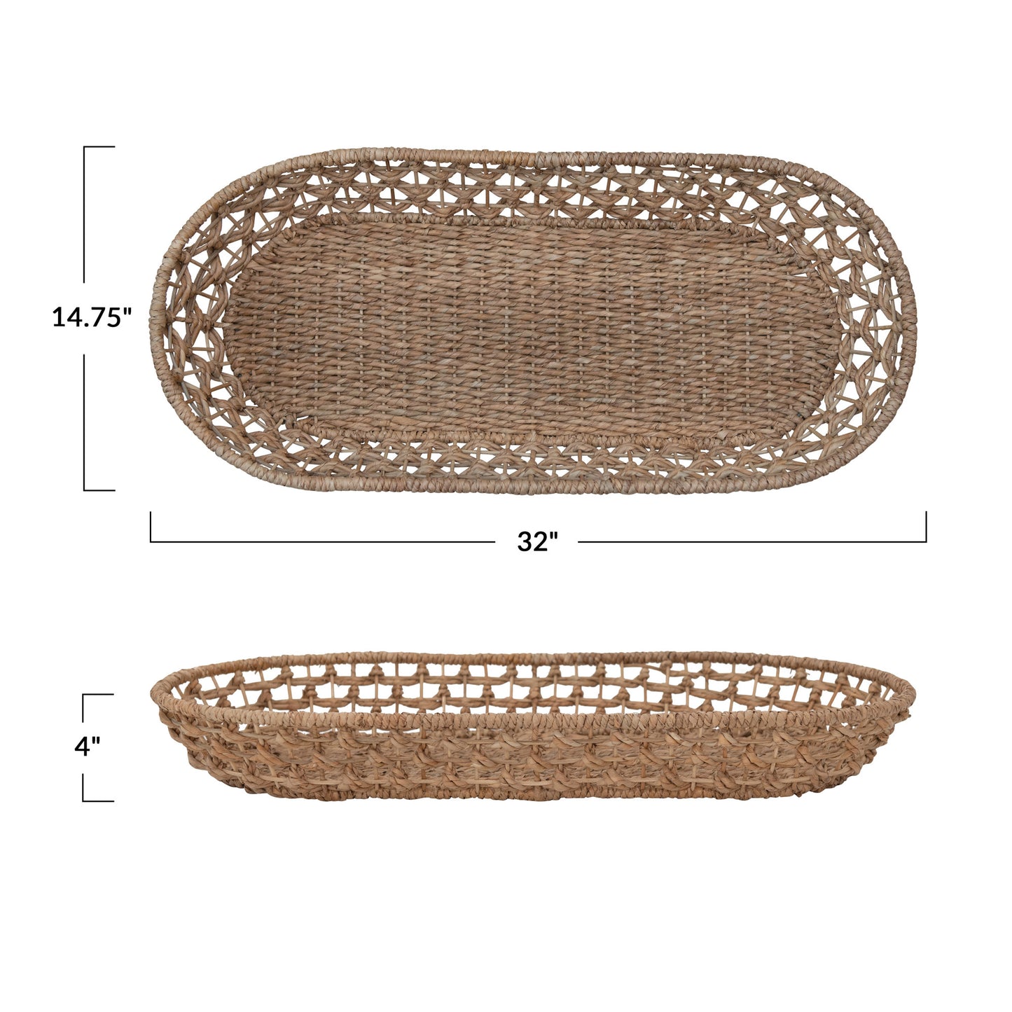 OVERSIZED HAND-WOVEN SEAGRASS BASKET