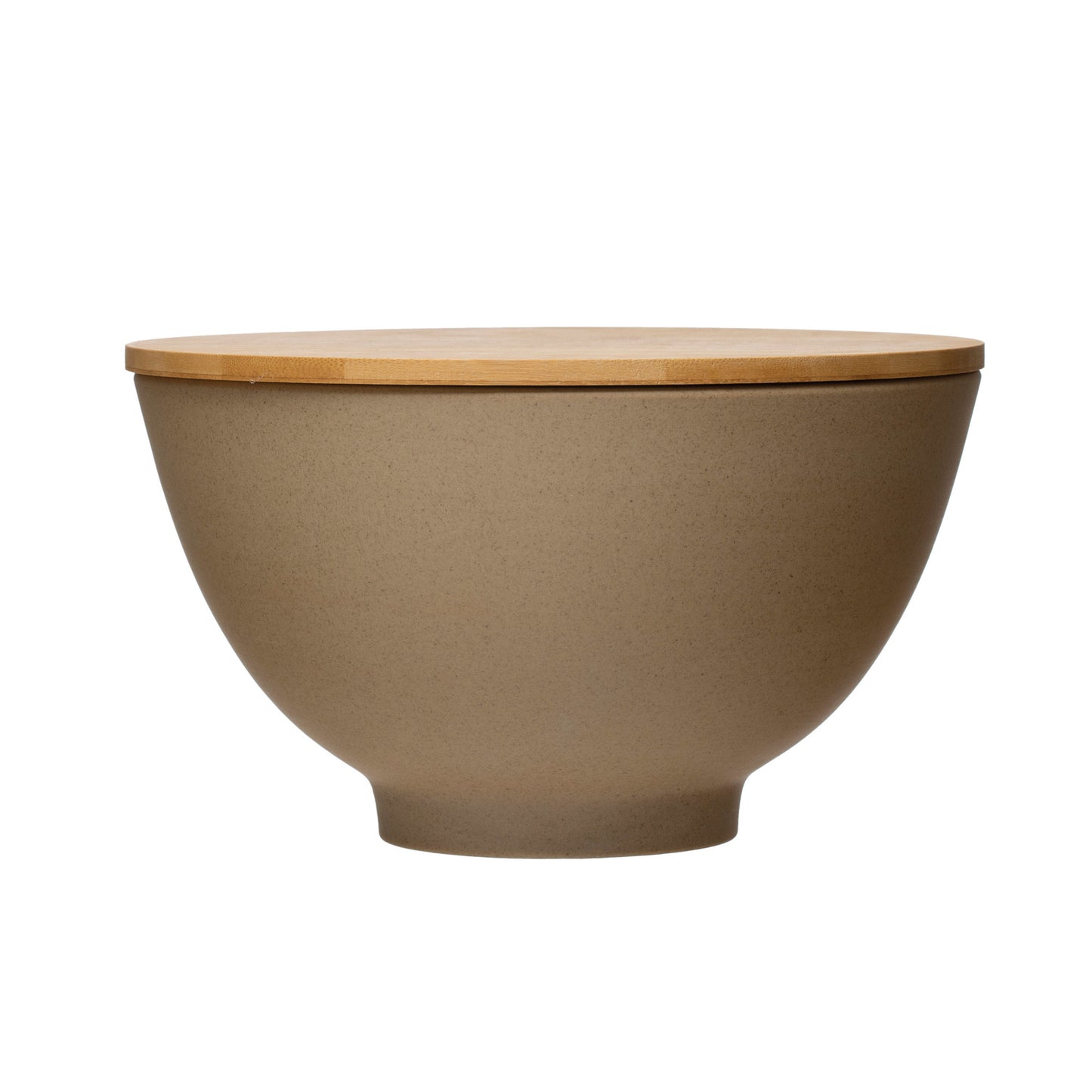 STONEWARE BOWL W/BAMBOO LID