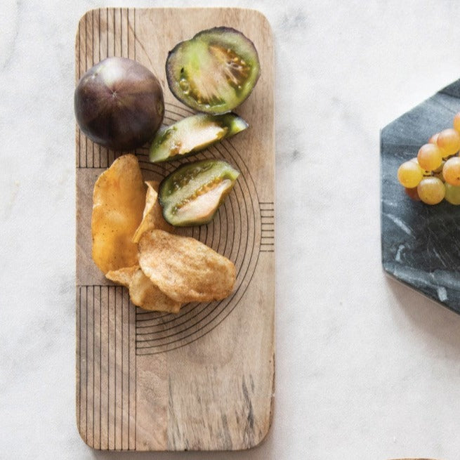 ENGRAVED MANGO WOOD CHEESE BOARD