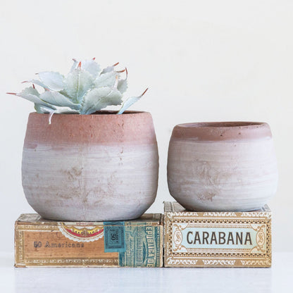 WHITEWASH TERRACOTTA PLANTER- VARIOUS SIZES