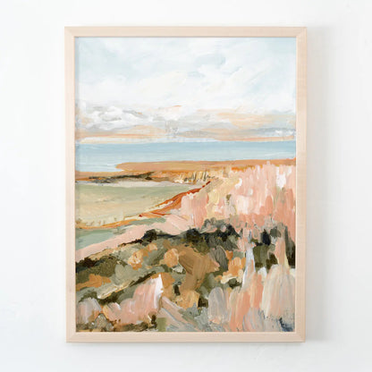 SEASIDE GICLEE ON MATTE CANVAS FRAMED ART, VARIOUS SIZES