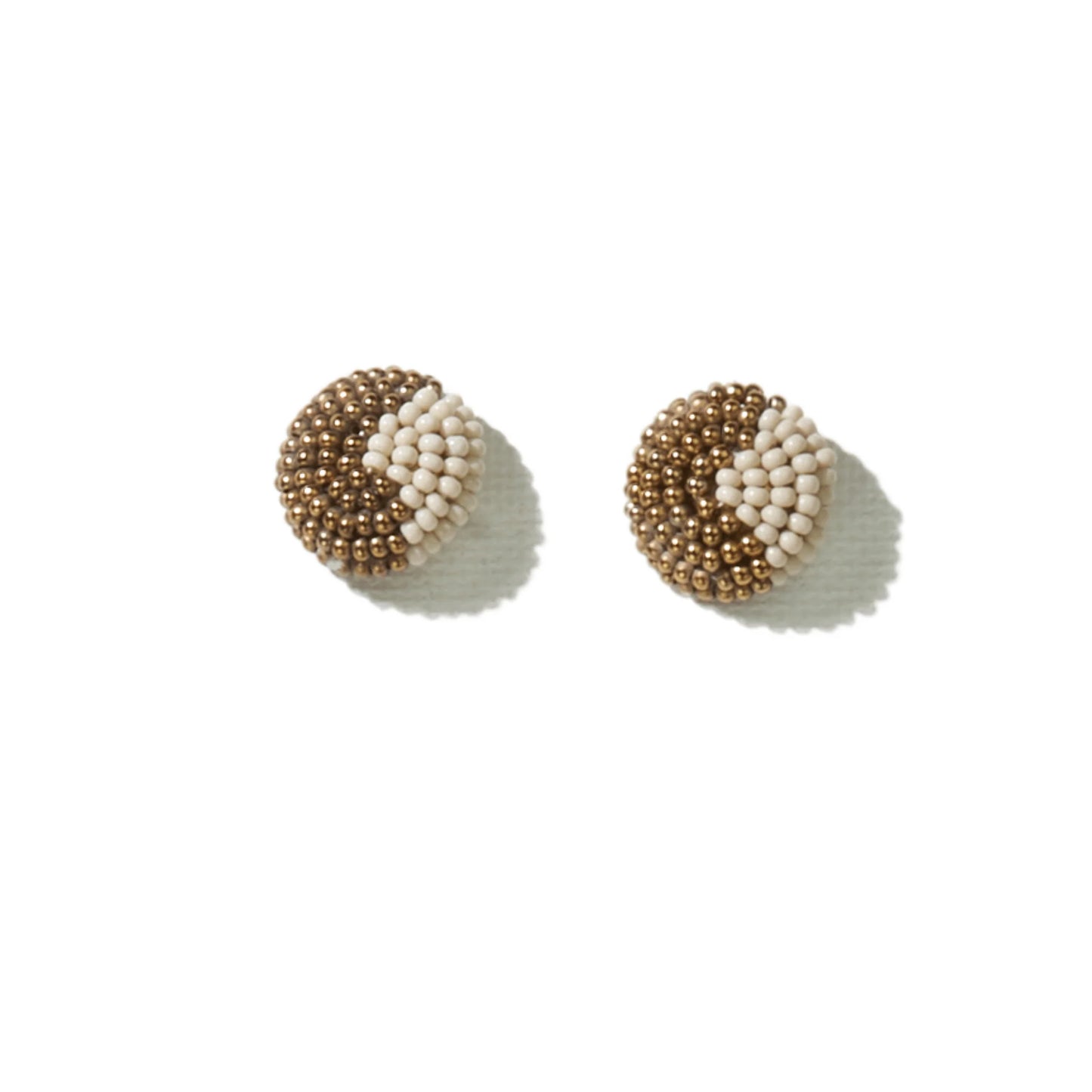 INK + ALLOY - GOLD & CREAM BUTTON POST EARRINGS