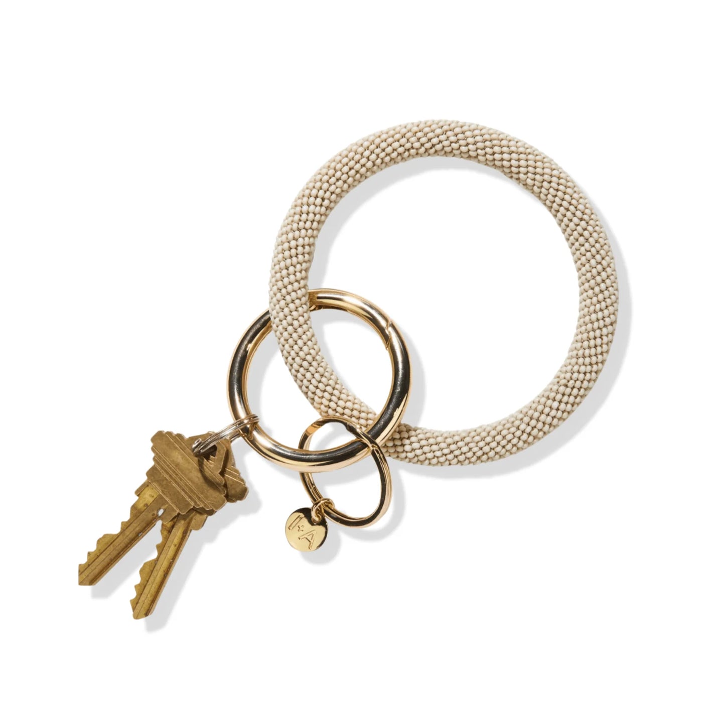 INK + ALLOY - SEED CREAM BEAD BANGLE KEY RING