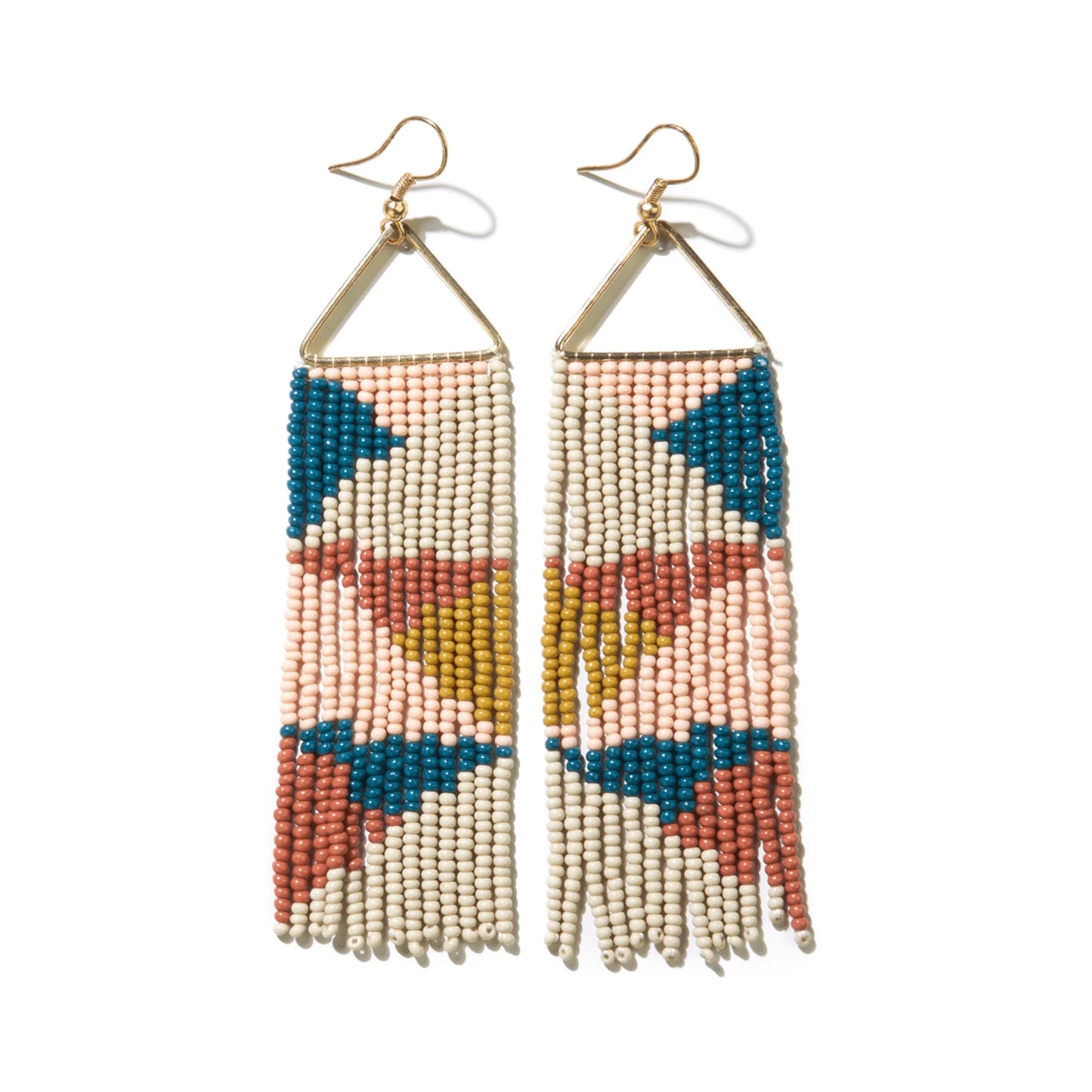 INK + ALLOY - TRIANGLE BEADED FRINGE EARRINGS