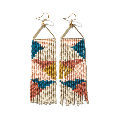 INK + ALLOY - TRIANGLE BEADED FRINGE EARRINGS